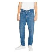 Tommy Hilfiger Blå Plain Herr Jeans Dragkedja Stängning Blue, Herr