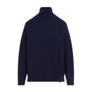 Victoria Beckham Navy Convertible Turtle Neck Jumper Blue, Dam