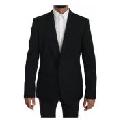 Dolce & Gabbana Svart Formell Blazer Kappa En Knapp Black, Herr