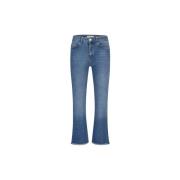 Fabienne Chapot Ruffle Detail Cropped Flare Jeans Blue, Dam