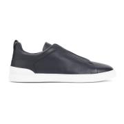 Ermenegildo Zegna Blå Läder Sneakers Stil Aw24 Blue, Herr