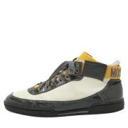 Moschino Pre-Owned Pre-owned Laeder sneakers Gray, Herr