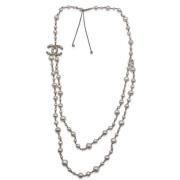 Chanel Vintage Pre-owned Metall halsband Gray, Dam