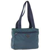 Prada Vintage Pre-owned Nylon prada-vskor Blue, Dam