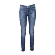 Tommy Hilfiger Broderad Mid Rise Skinny Blå Jeans Blue, Dam