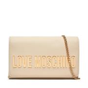 Love Moschino Grå PU Läder Väska White, Dam