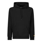 Carhartt Wip Broderad Logga Avslappnad Passform Hoodie Black, Herr