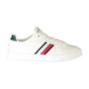 Tommy Hilfiger Sportig lädersneaker med gröna accenter White, Herr