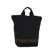 Fendi Vintage Pre-owned Nylon handvskor Black, Dam