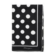 Dolce & Gabbana Sidens Twill Halsduk med Polka Dot Black, Dam