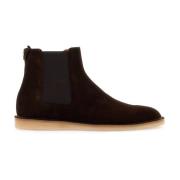 Dolce & Gabbana Gyllene Logotyp Mocka Ankelboots Brown, Herr