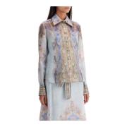 Zimmermann Paisley Print Skjorta med Organza Multicolor, Dam