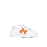 Hogan Vita Lädersneakers med Mockadetalj White, Dam