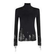 MM6 Maison Margiela Stilren Stickad Pullover Tröja Black, Dam