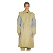 Kiko Kostadinov Kontrastpanel Huva Trench Coat Green, Dam