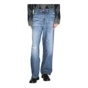 Our Legacy Bred Ben Sliten Gummi Jeans Blue, Herr