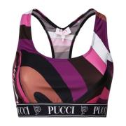 Emilio Pucci Sportig Multifärgad Crop Top Racerback Multicolor, Dam