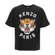 Kenzo Lucky Tiger Logo Oversized T-shirt Black, Herr