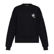 Maison Kitsuné Sweatshirt med broderad logotyp Black, Dam