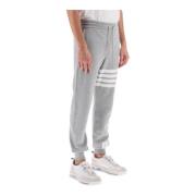 Thom Browne 4-Bar Joggers med Namn Tag Applique Gray, Herr