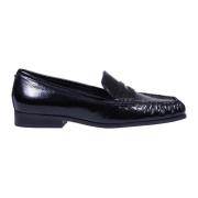 Michael Kors Svarta Loaferskor med Glansig Effekt Black, Dam