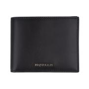 Alexander McQueen Svart Bi-Fold Plånbok med Gyllene Logotyp Black, Her...