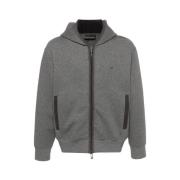 Emporio Armani Phantom Aw24 Sweatshirt Hoodie Dubbel Jersey Gray, Herr