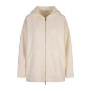 Max Mara Vit Huva Cardigan Sweater White, Dam