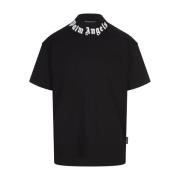 Palm Angels Svart Bomull Logo T-shirt Black, Herr