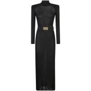 Elisabetta Franchi Svart Klänning för Kvinnor Aw24 Black, Dam