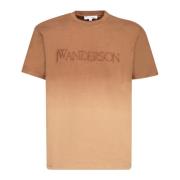 JW Anderson Brun präglad logotyp T-shirt Brown, Herr