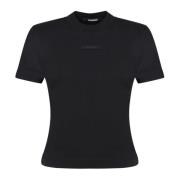 Jacquemus Snygga Svarta T-shirts för Kvinnor Black, Dam