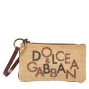 Dolce & Gabbana Pre-owned Pre-owned Laeder kuvertvskor Beige, Dam