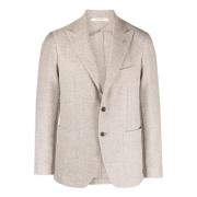 Tagliatore Beige Herringbone Blazer med Brosh Detalj Beige, Herr