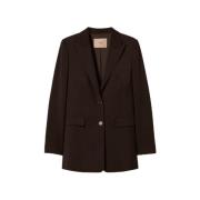 Twinset Kaffe Choklad Blazer Jacka Brown, Dam