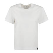 Courrèges Vit Heritage T-shirt med Logo White, Dam