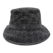 Gucci Vintage Pre-owned Denim hattar-och-kepsar Black, Dam