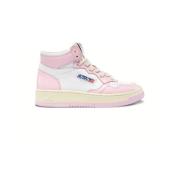 Autry Vintage-inspirerad Lädersneaker Pink, Dam