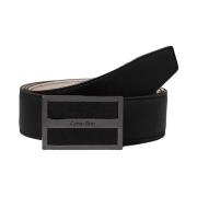 Calvin Klein Slim Fit Leather Belt Black, Herr