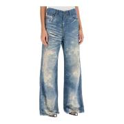 Diesel 1996 D-Sire Spetsinspirerade Straight Leg Jeans Blue, Dam