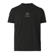 Karl Lagerfeld Svart T-shirt med varumärkeslogotyp accenter Black, Her...