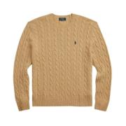 Ralph Lauren Lyxigt Kamelstickat Aw23 Brown, Herr