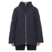 Jil Sander Svart quiltad nylon dunjacka Black, Dam