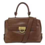 Salvatore Ferragamo Pre-owned Pre-owned Laeder handvskor Brown, Dam