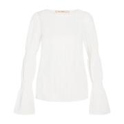 RUE de Femme Vit Zoe Blus med Stiliga Detaljer White, Dam