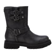 Refresh Svarta Eco-läder Dragkedjeboots Black, Dam