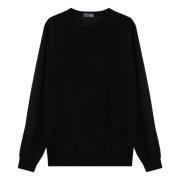 Drumohr Klassisk Crewneck Tröja Black, Herr