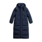 Woolrich Blå Kappor med Avtagbar Huva Blue, Dam