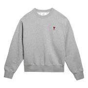 Ami Paris Hjärta Crewneck Sweater Gray, Herr