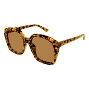 Chloé Retro Fyrkantiga Solglasögon Havana Blank Multicolor, Dam